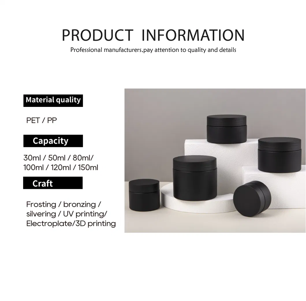 Shunxu Wholesale Plastic Face Cream Jar Black Matte